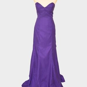 Elegant Purple Strapless Evening Gown